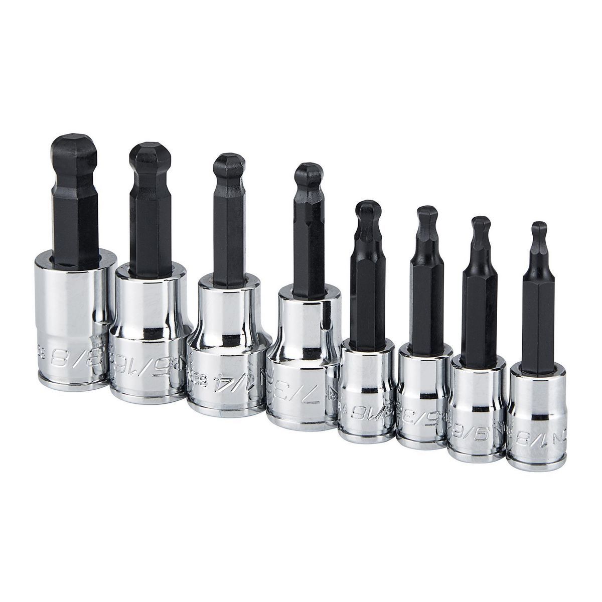 ICON 1/4 in. and 3/8 in. Drive SAE Professional Ball Hex Socket Set, 8 Piece