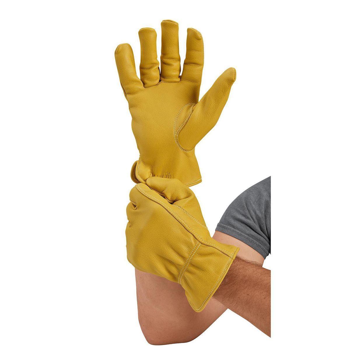 HARDY Premium Deerskin Leather Work Gloves, X-Large
