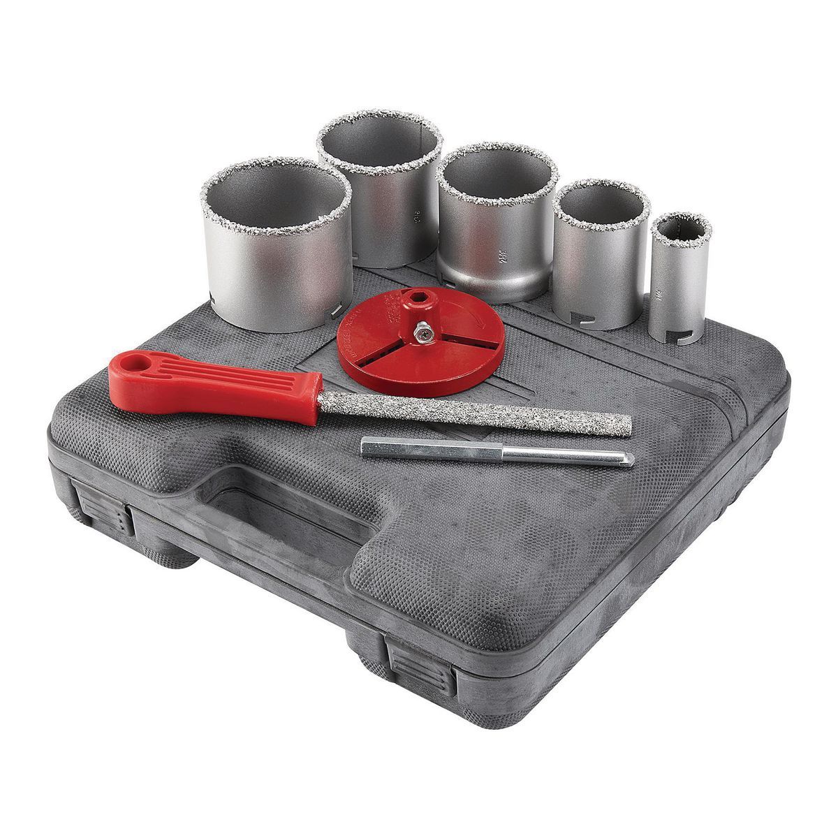 WARRIOR 1-1/4 In. - 3-1/4 In. Carbide Grit Hole Saw Assorted Set, 9 Piece