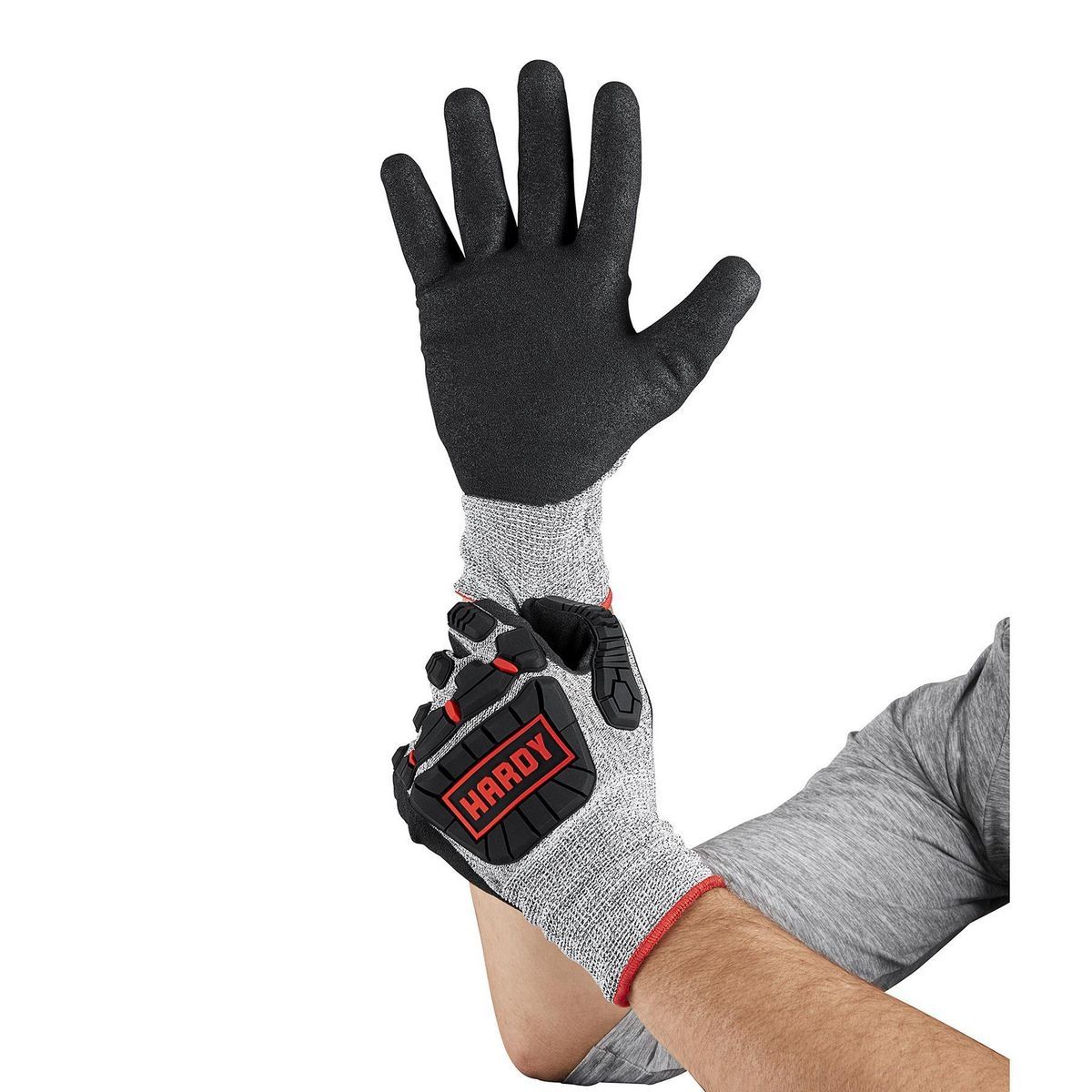 HARDY Nitrile Dipped Impact Protection Work Gloves, X-Large