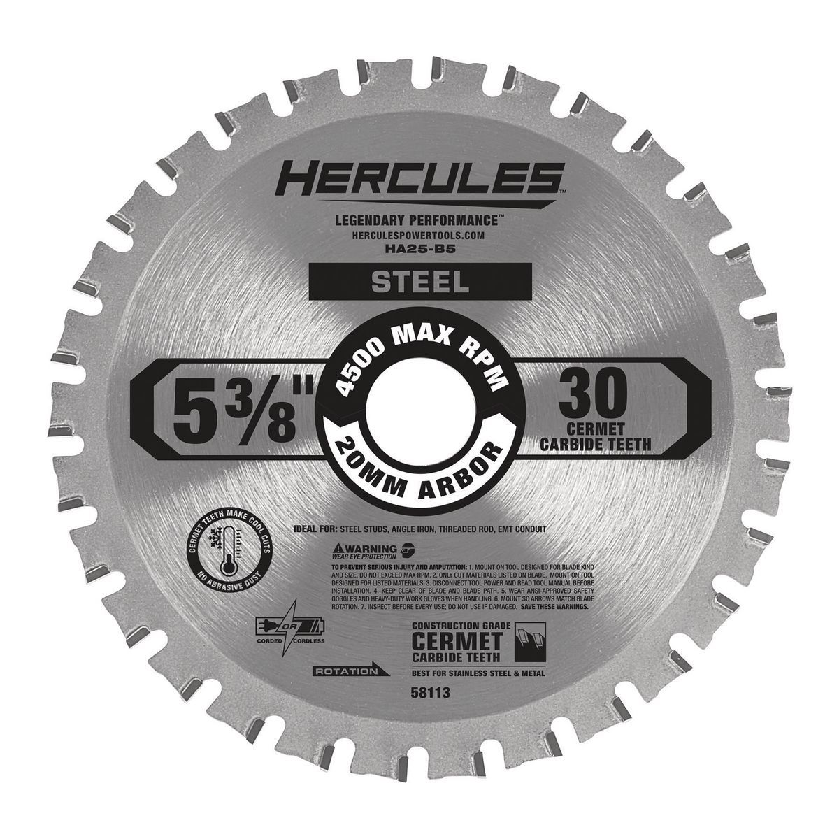 HERCULES 5-3/8 in., 30T Metal Cutting Circular Saw Blade