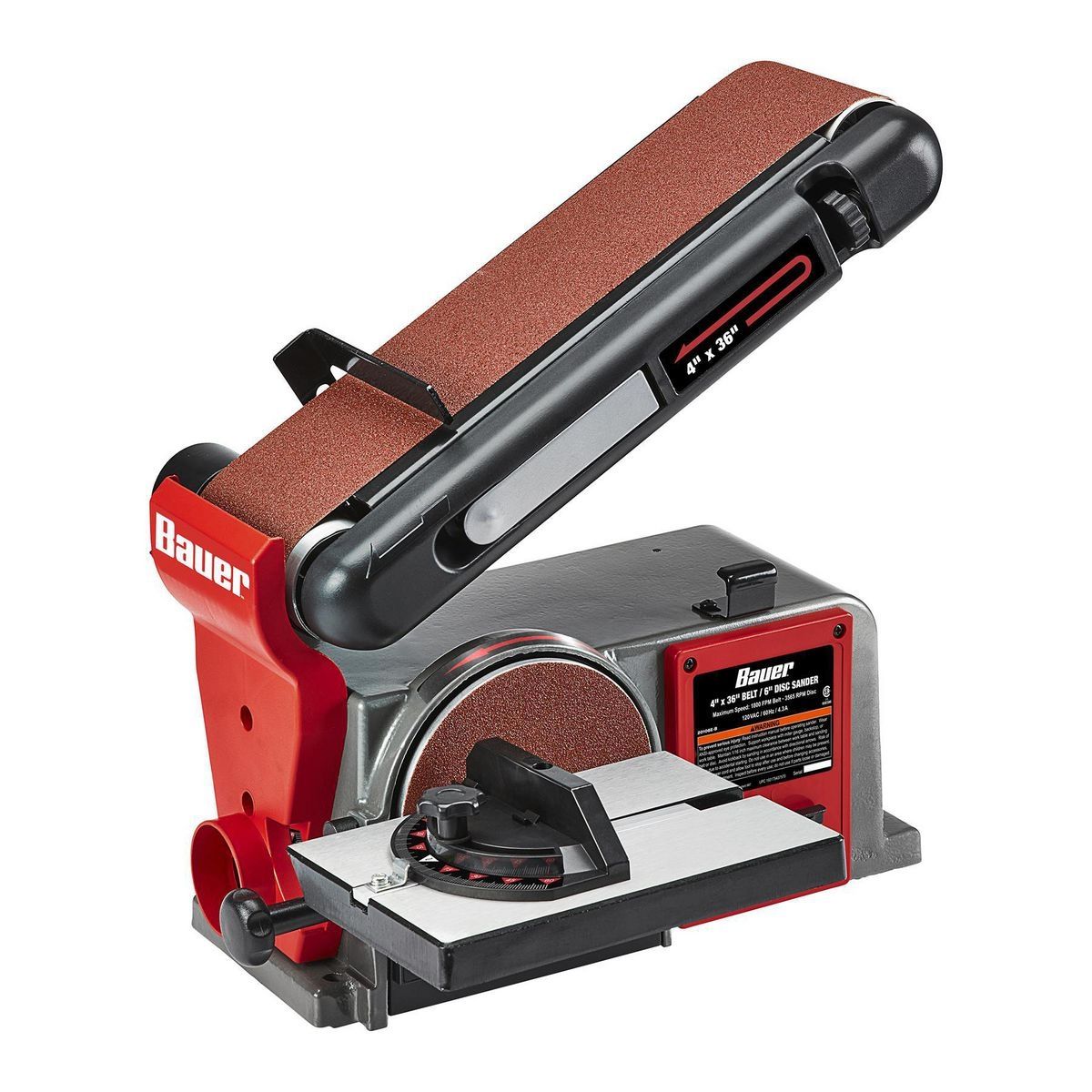 BAUER 4 in. x 36 in. Belt and 6 in. Disc Sander