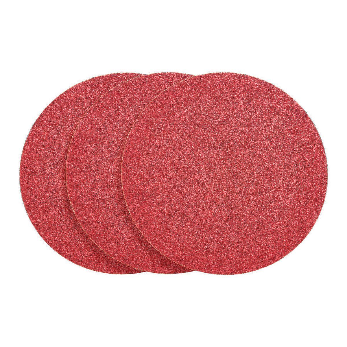 BAUER 6 in. 60/80/120 Grit Cloth-backed PSA Sanding Discs with Zirconia Alumina Grain, 3 Piece