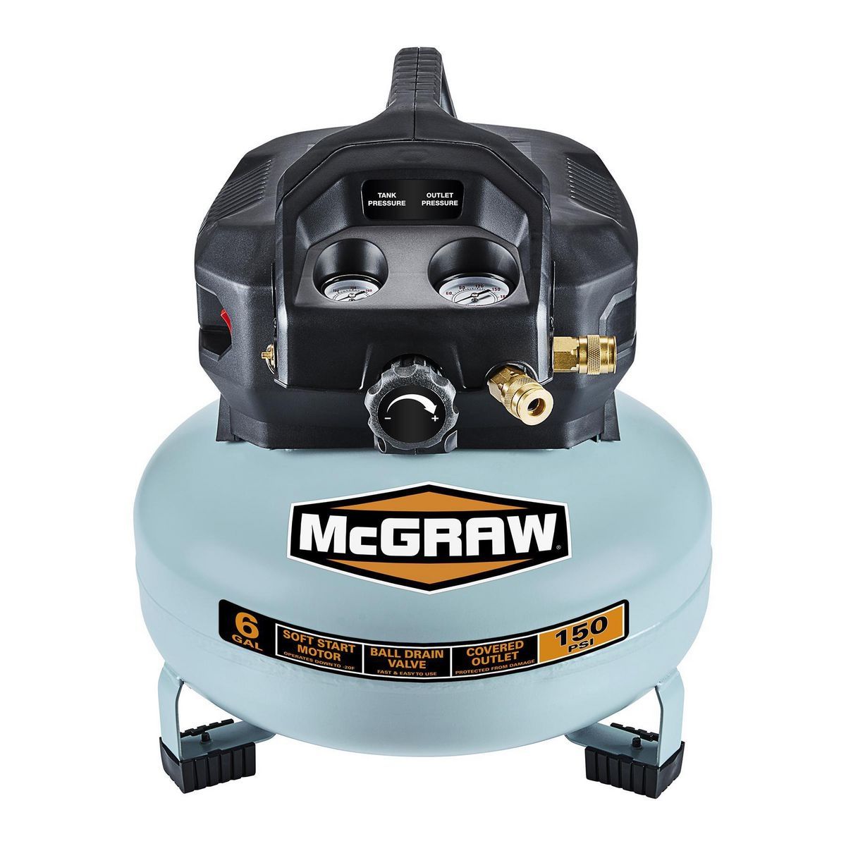 MCGRAW 6 gallon 0.8  HP 150 PSI Oil-Free Pancake Air Compressor