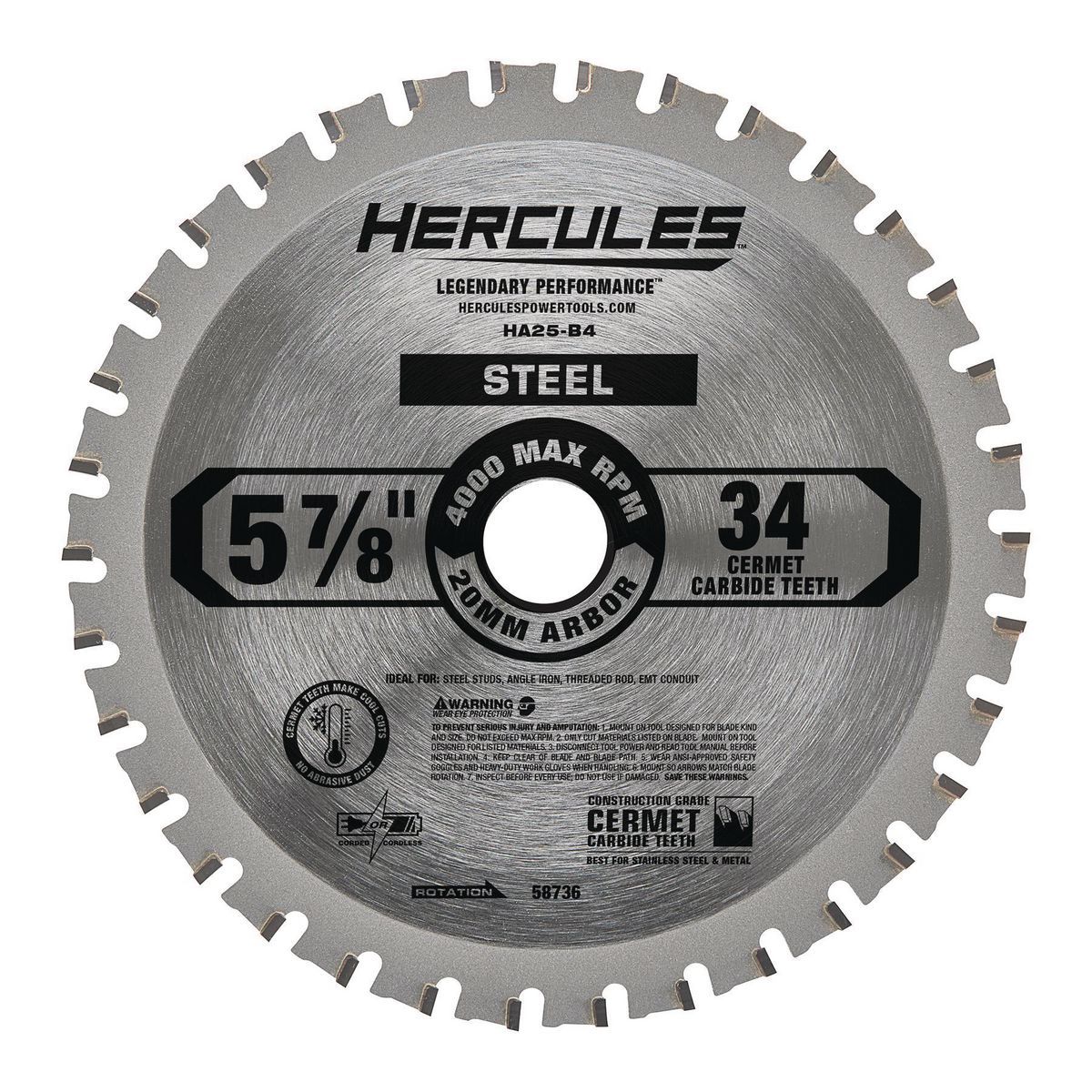 HERCULES 5-7/8 in., 34T Metal Cutting Circular Saw Blade