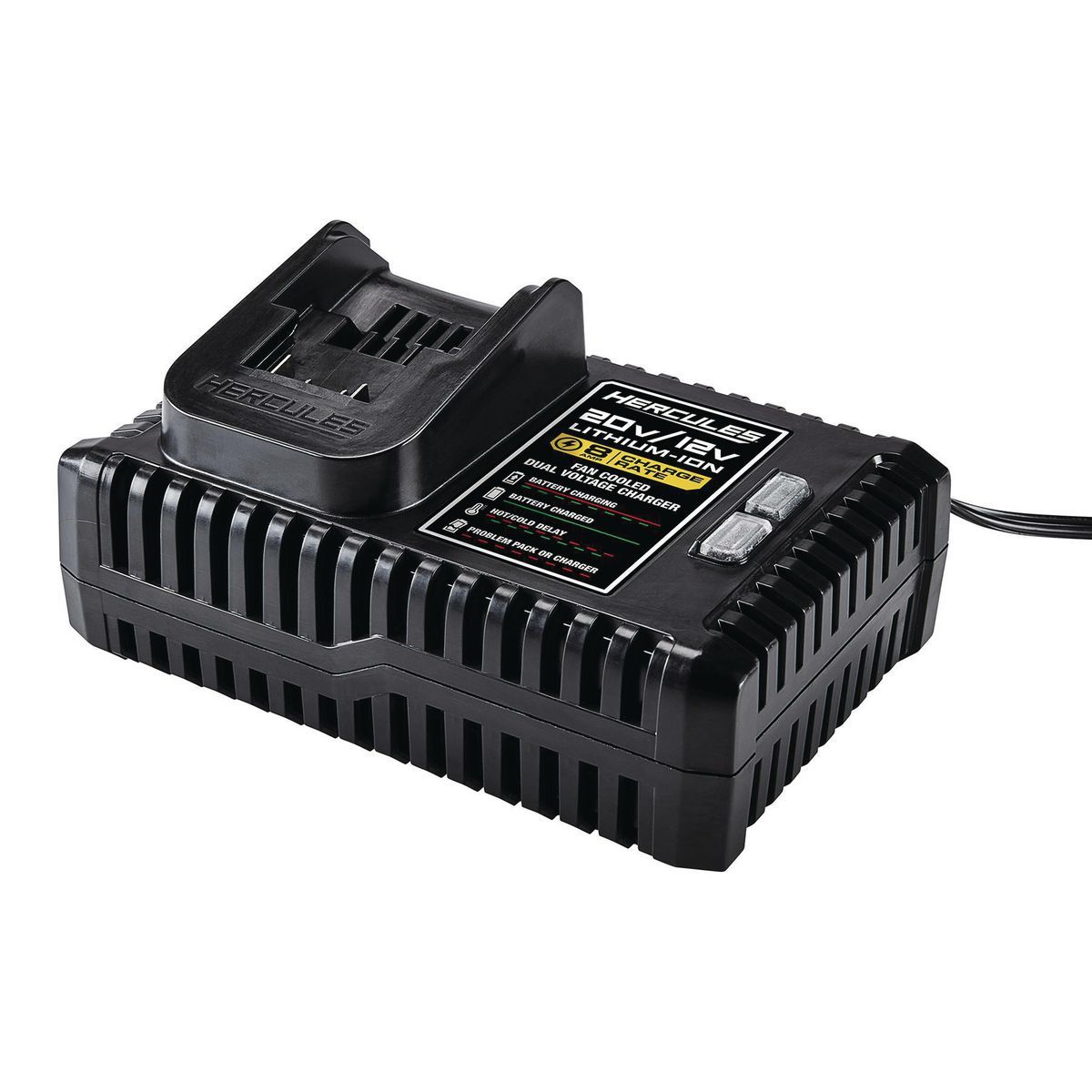 HERCULES 20V/12V Dual Voltage, Fan Cooled Lithium-Ion Battery Charger