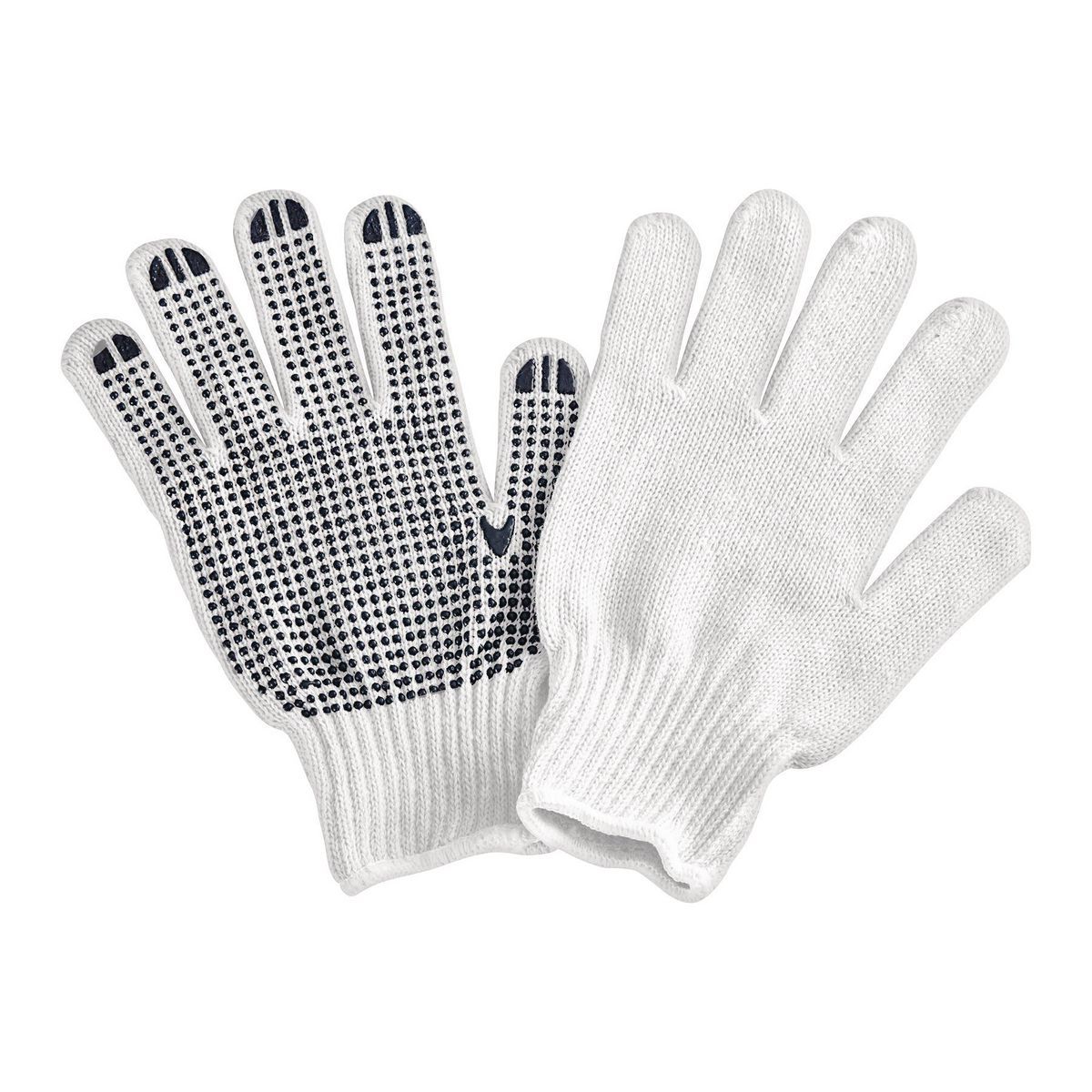 HARDY Cotton Work Gloves with PVC Dots, 6 Pair