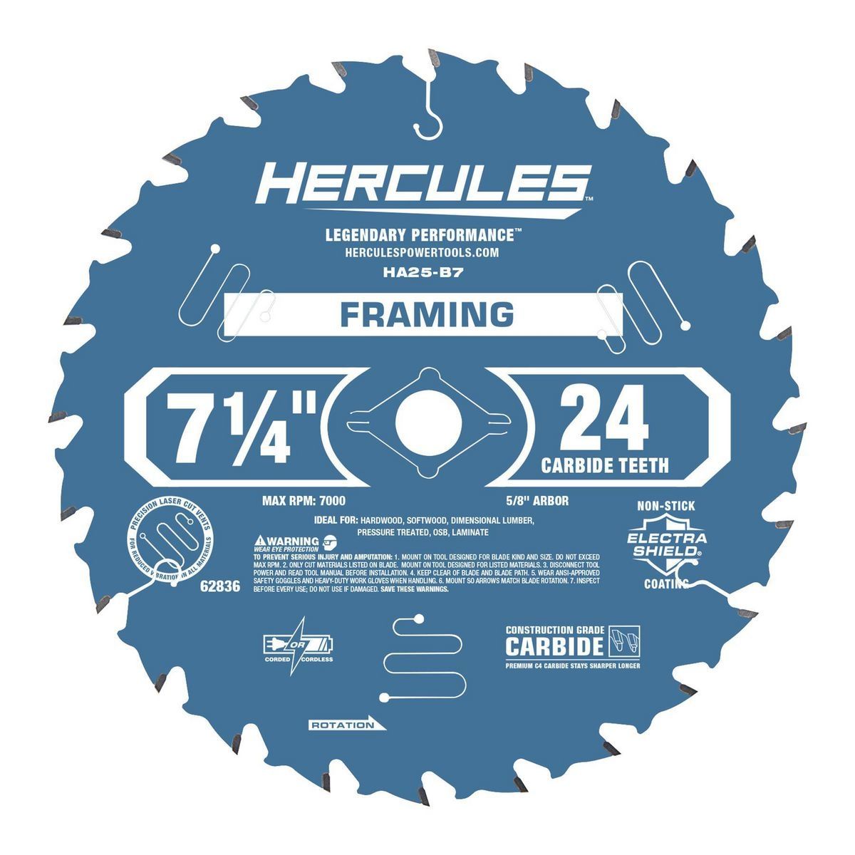 HERCULES 7-1/4 in., 24T Framing Circular Saw Blade