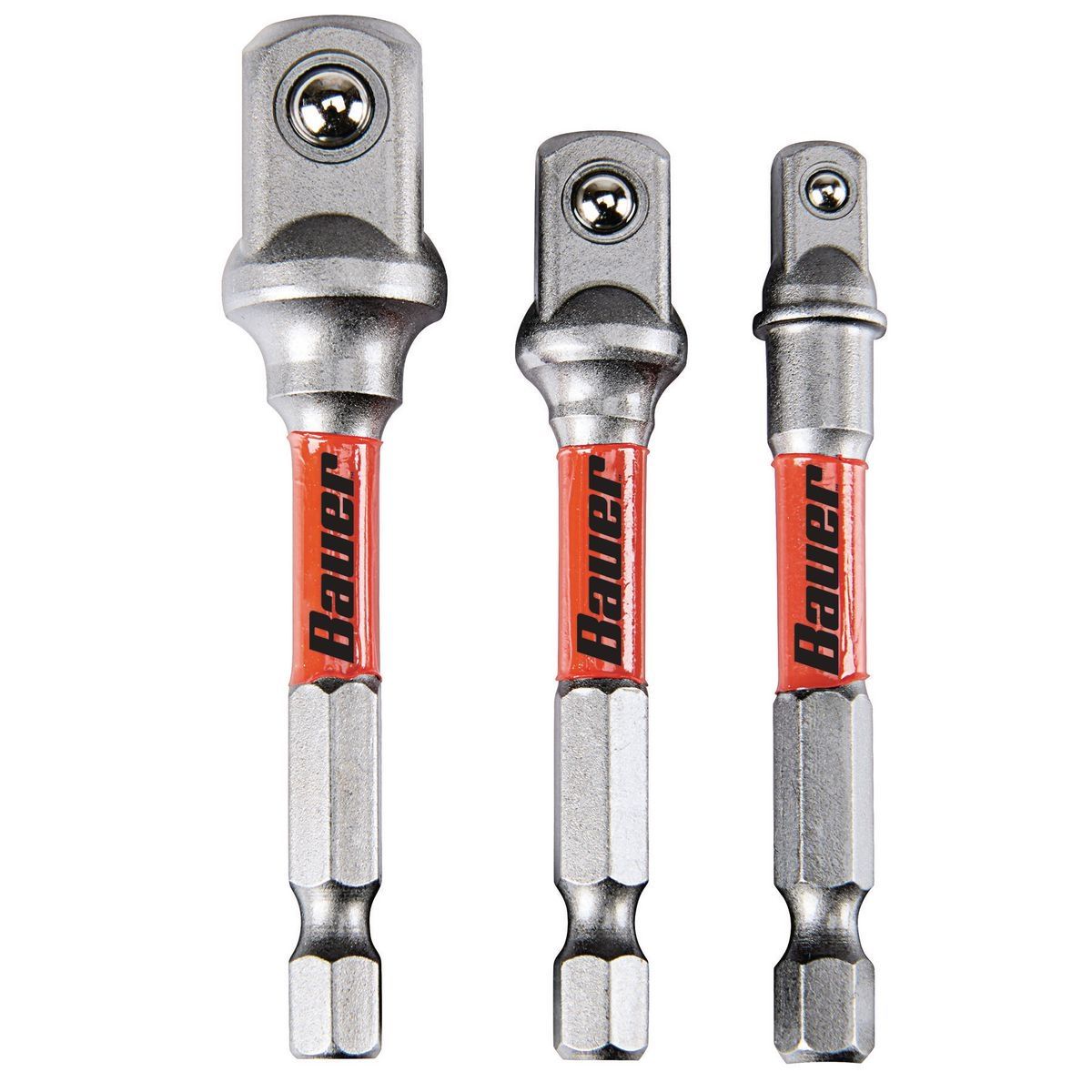 BAUER Impact Rated Hex Shank Socket Driver Set, 3 Pack