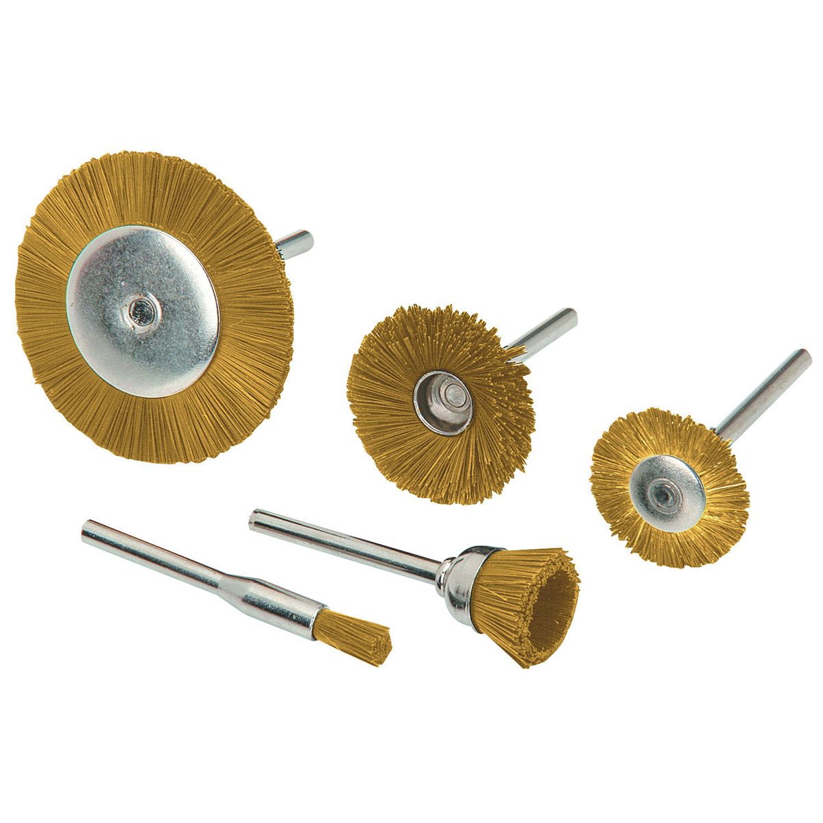 CHICAGO ELECTRIC POWER TOOLS 5 Piece Brass Wheel and Brush Set