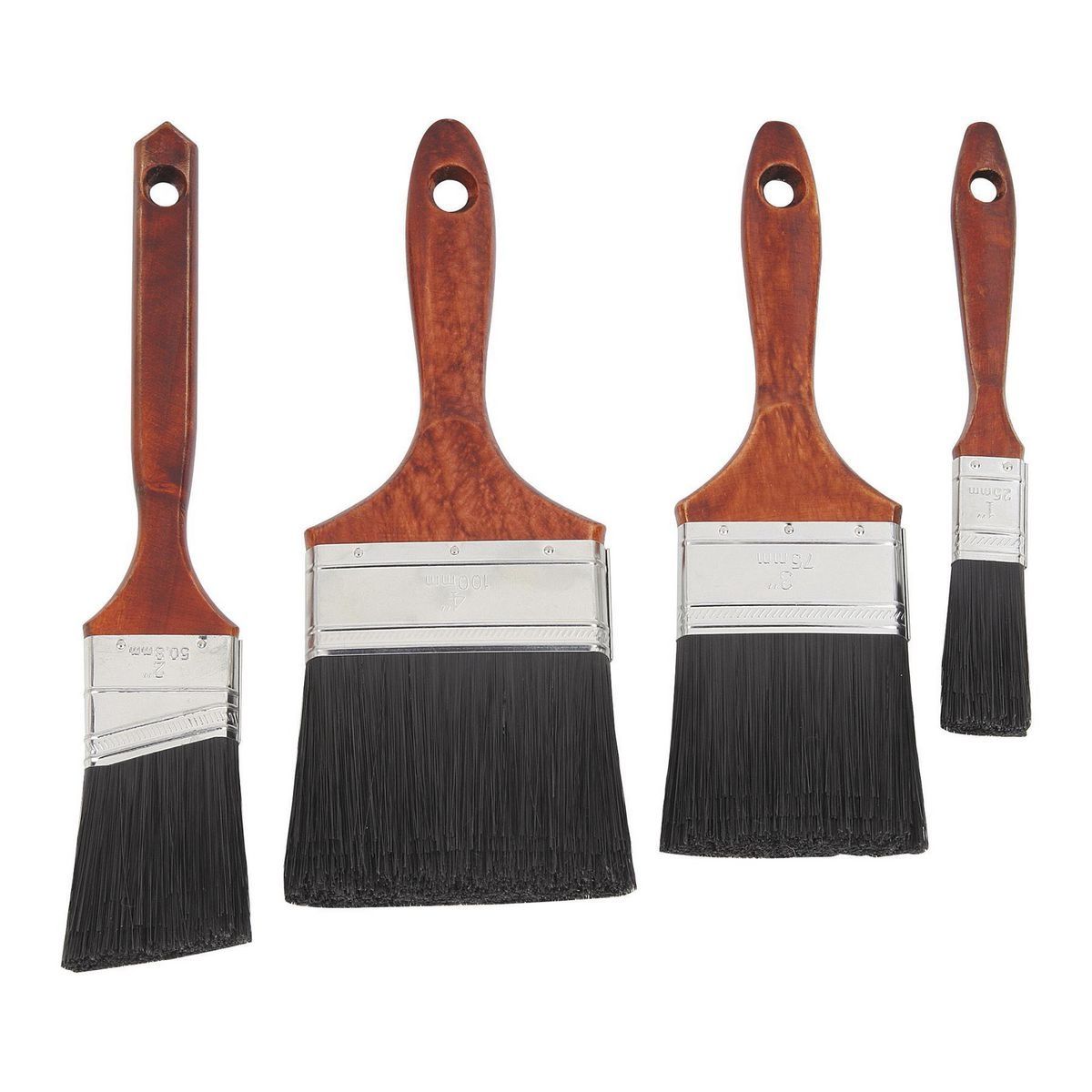 FINCH & MCLAY Paint Brush Set with Wood Handles, 4 Piece - ECO Quality