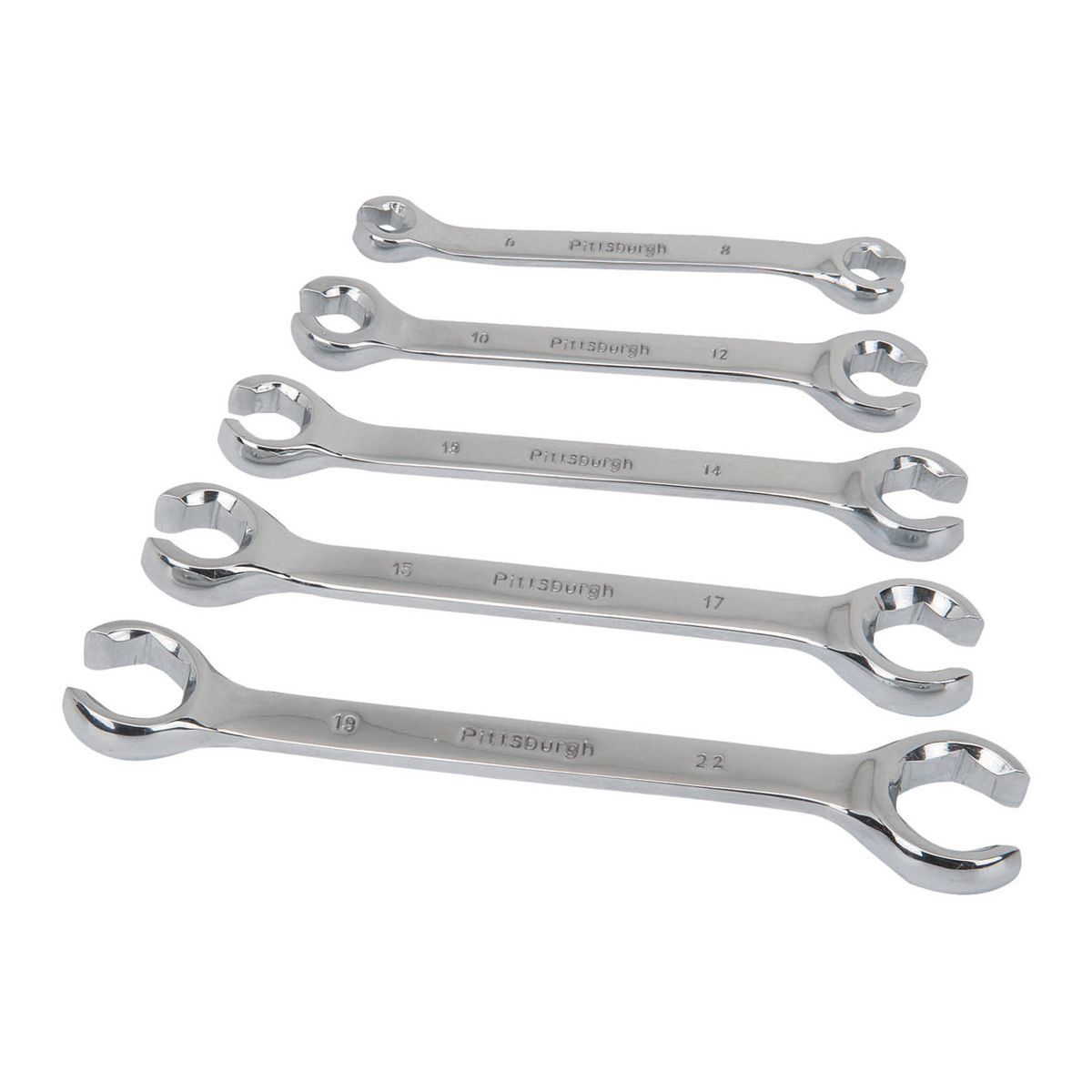 PITTSBURGH Double-End Metric Flare Nut Wrench Set, 5 Piece