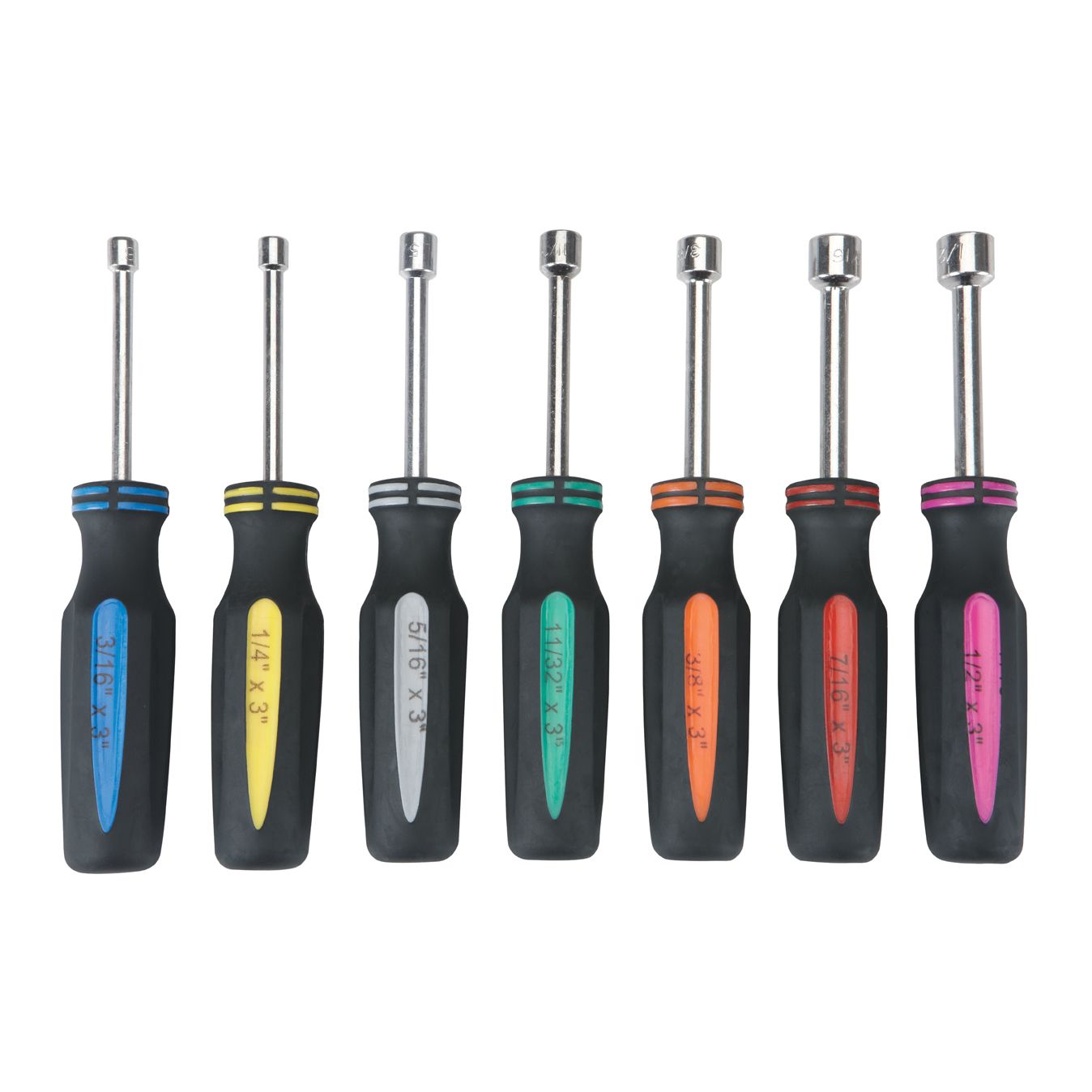 PITTSBURGH Hollow Shaft SAE Nut Driver Set, 7 Piece