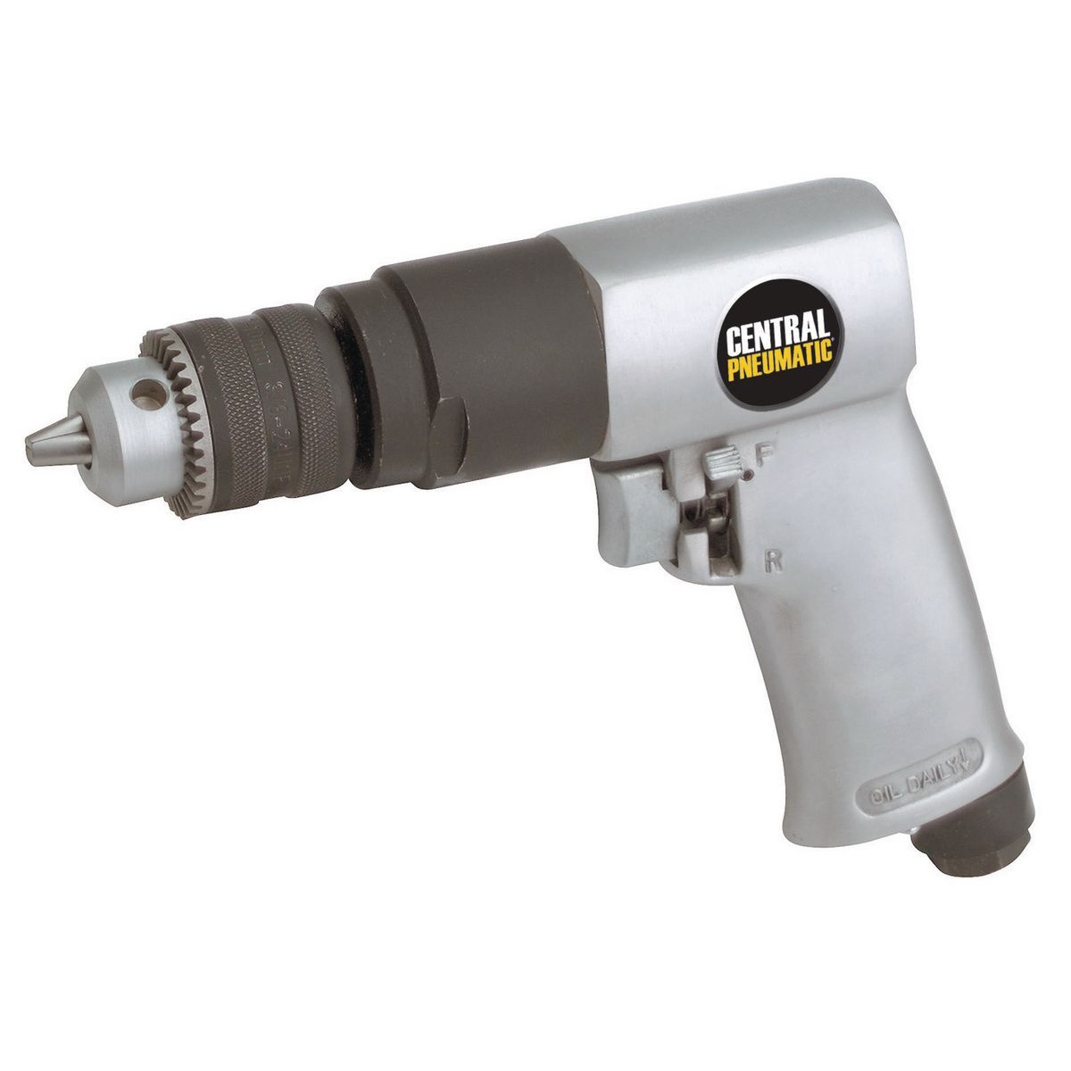 CENTRAL PNEUMATIC 3/8" Reversible Air Drill With Keyed Chuck and Key